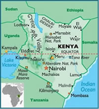 Map of Nairobi, Kenya